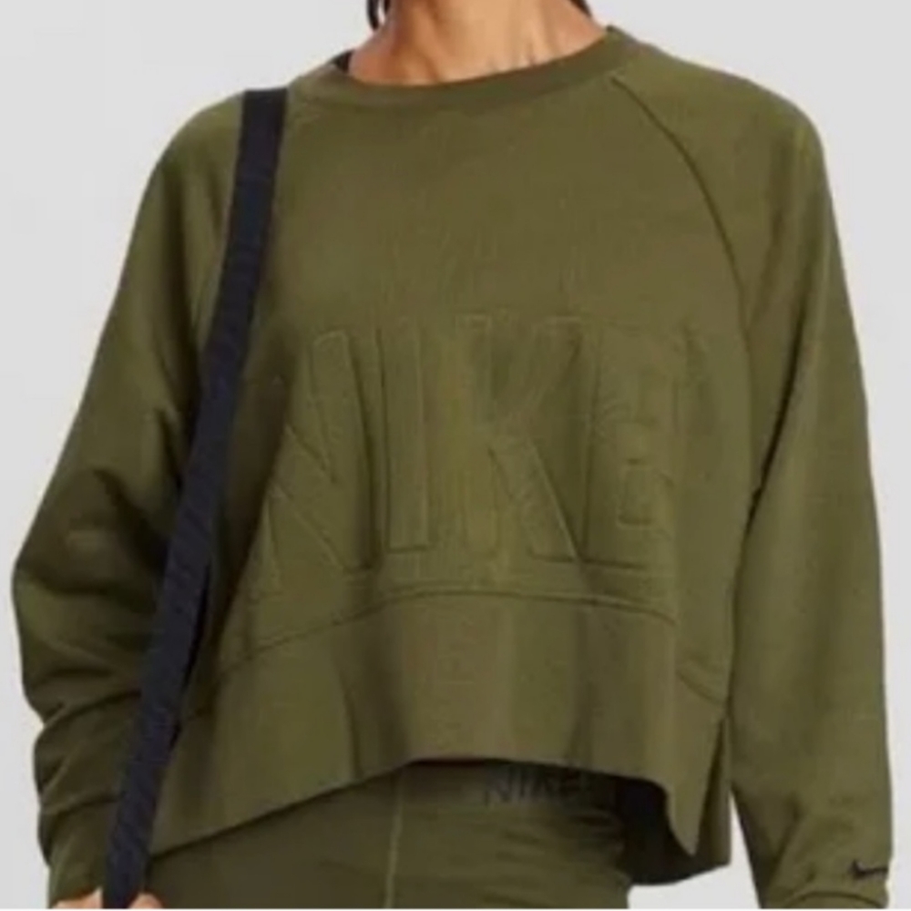 Nike spell out crop sweatshirt